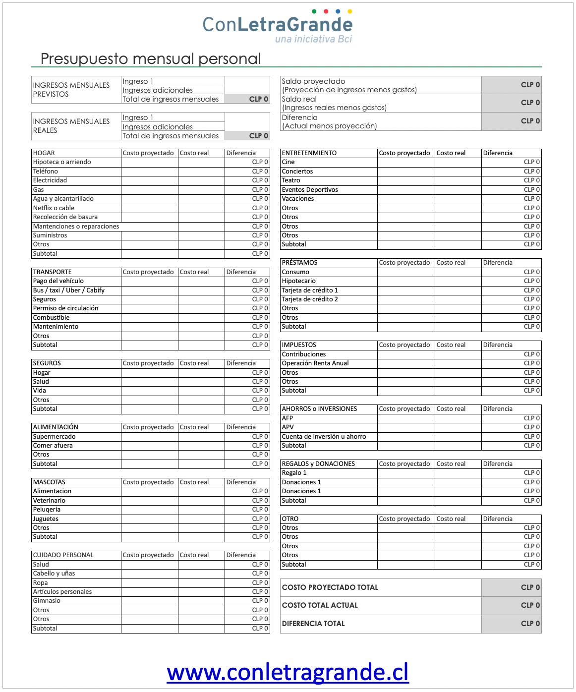 Organiza Tu Presupuesto Hasta El Ltimo Peso Con Esta Planilla